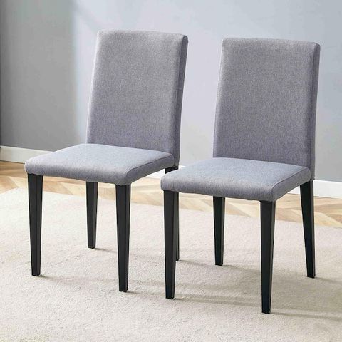 Polibi Black,Light Gray Linen Metal Frame Dining Chairs Set Of 2 Rs21 ... in Elevate Your Entryway with the Chic Theabella Bench Design